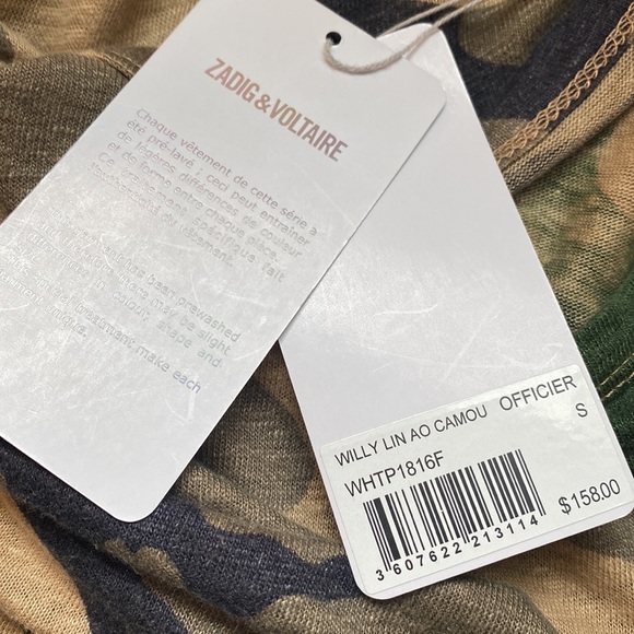 Zadig & Voltaire Willy Lin Camo Linen Long Sleeve Top - Picture 5 of 6